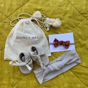 Quincy Mae accessory bundle booties headband bow